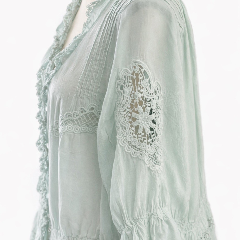 Johnny Was Seafoam Green with embroidered appliqué - Picture 6 of 7